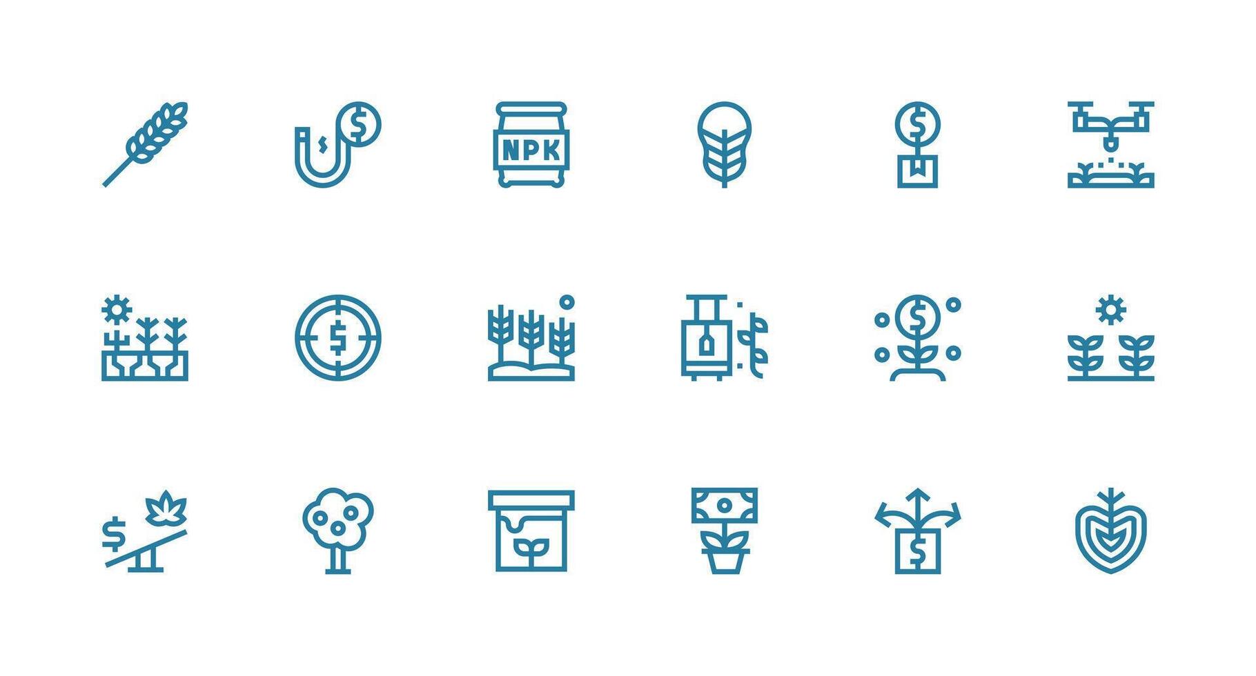 18 Icons for Yield in Strong Stroke Line Format Quick Access Icons for UI Development vector