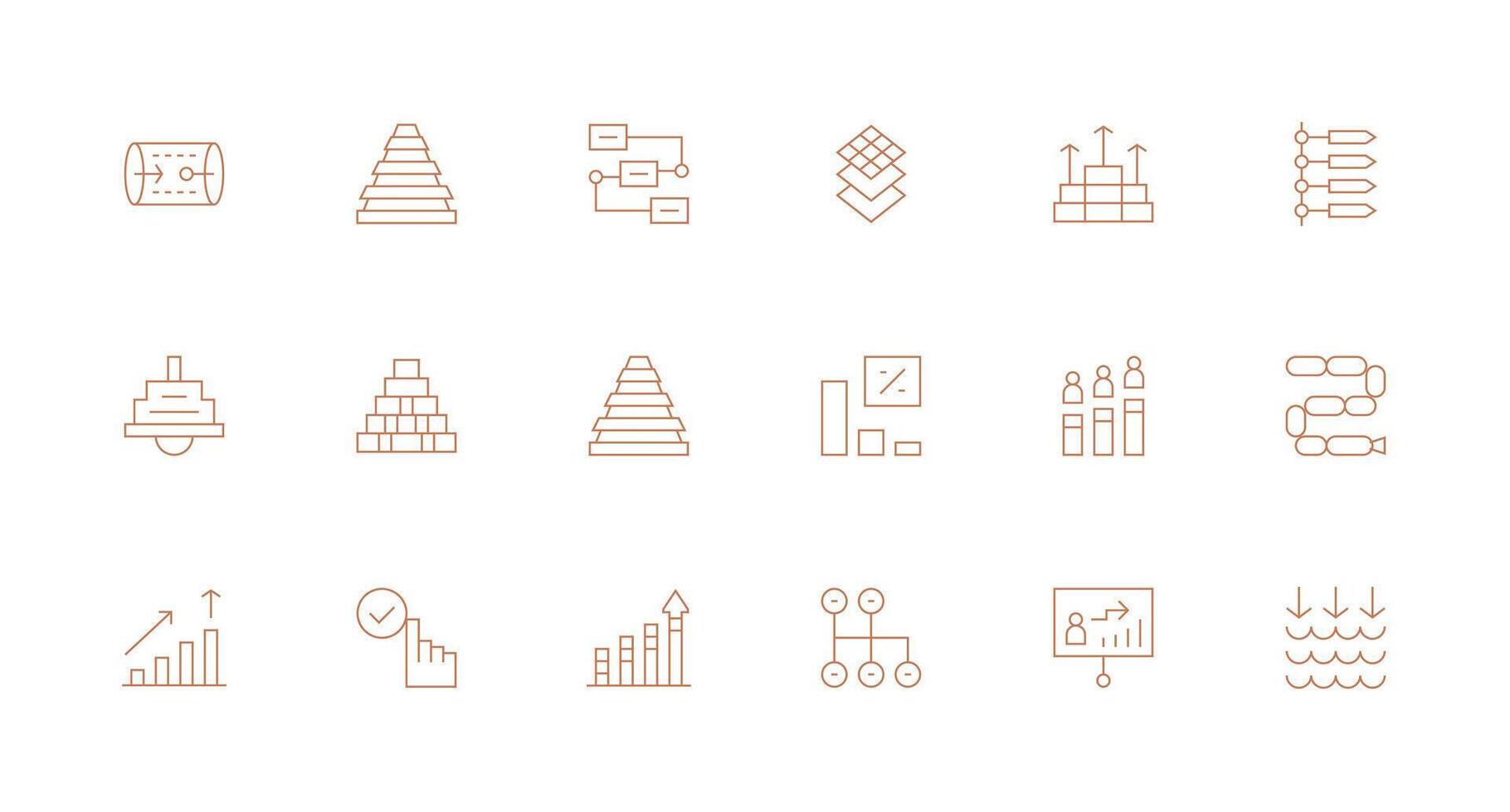 18 Minimal Line Vectors for Progression Theme Neutral Style Icons for Any Project