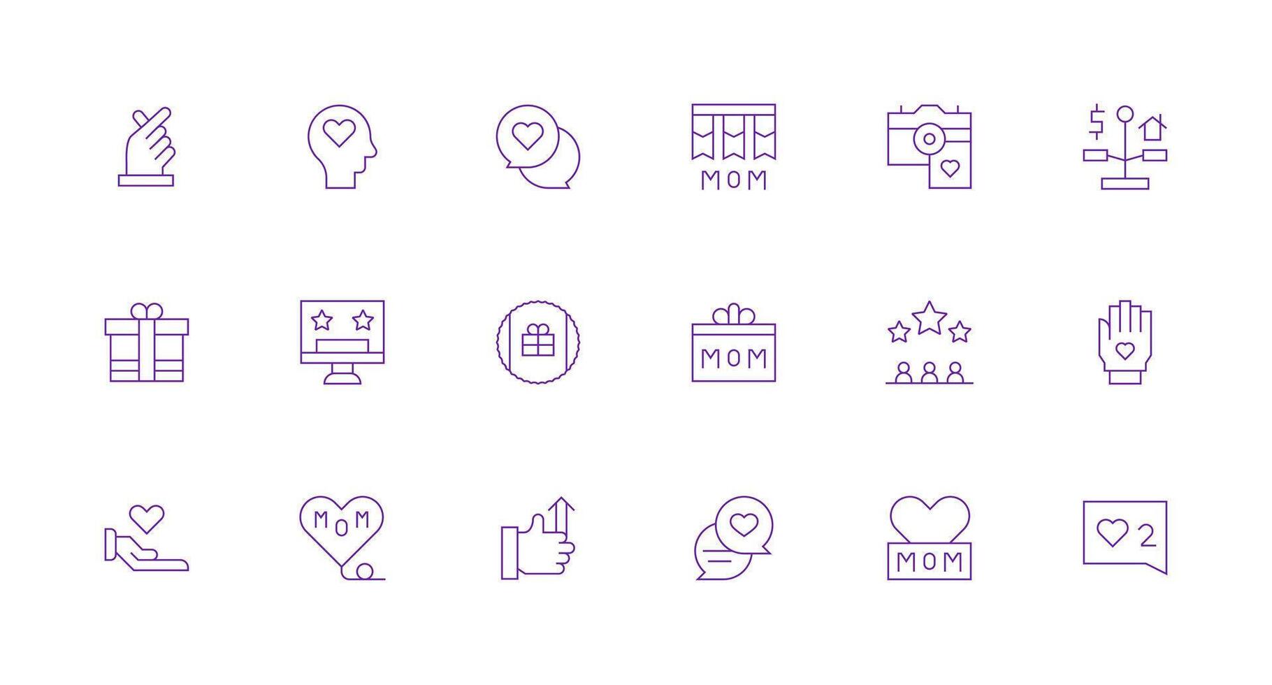 18 Minimal Line Vectors for Appreciation Theme UI and UX Focused Icon Collection