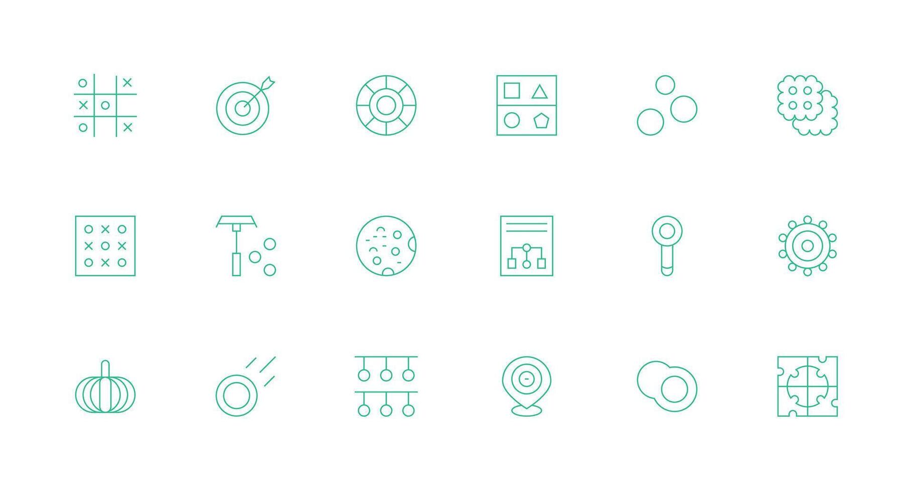 Circles Icon Collection with 18 Minimal Line Designs Pixel Perfect Icon Set vector