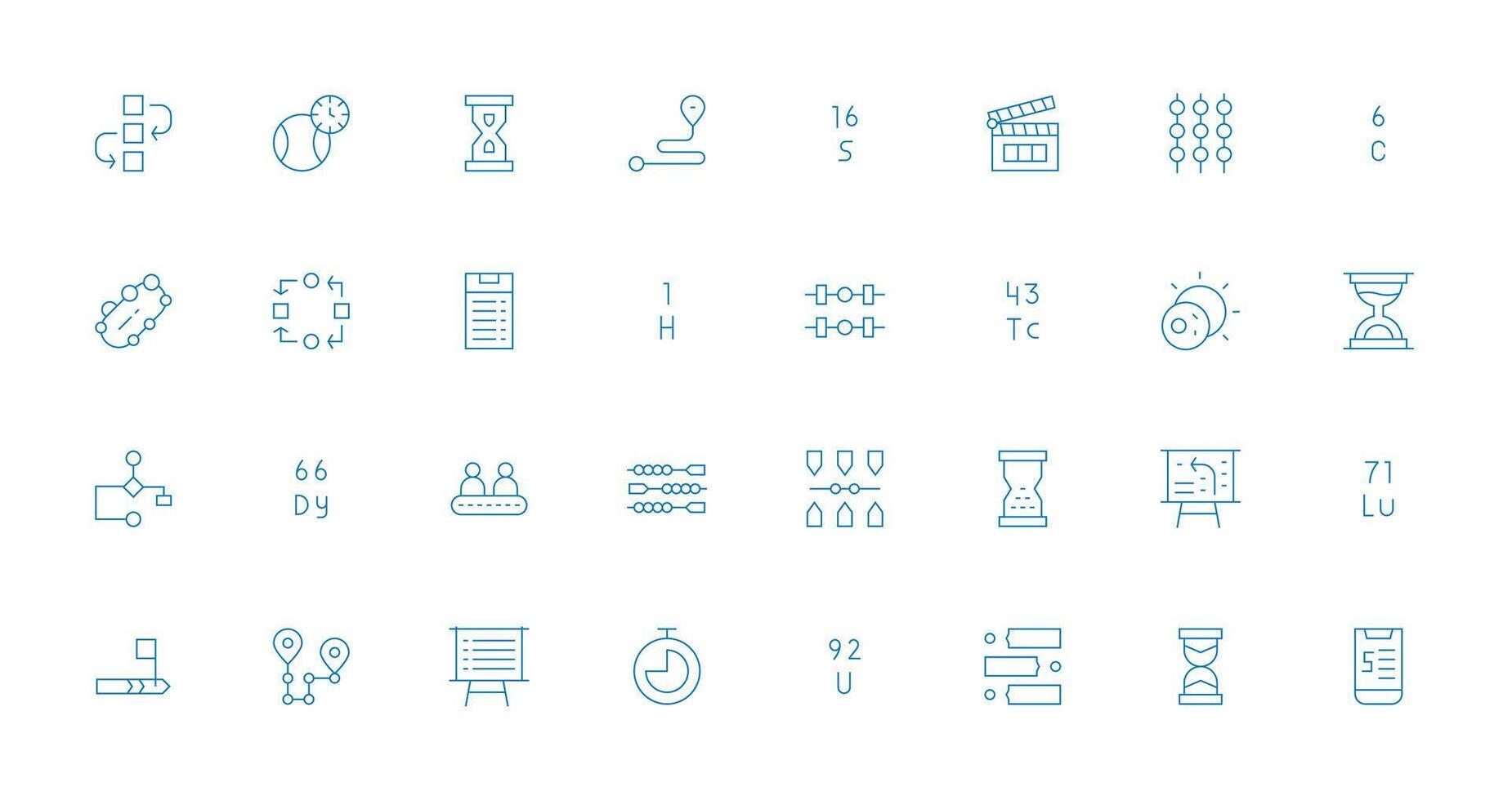 Sequence Design Icons featuring 32 in Thin Line Style Reliable Icons for All Interfaces vector
