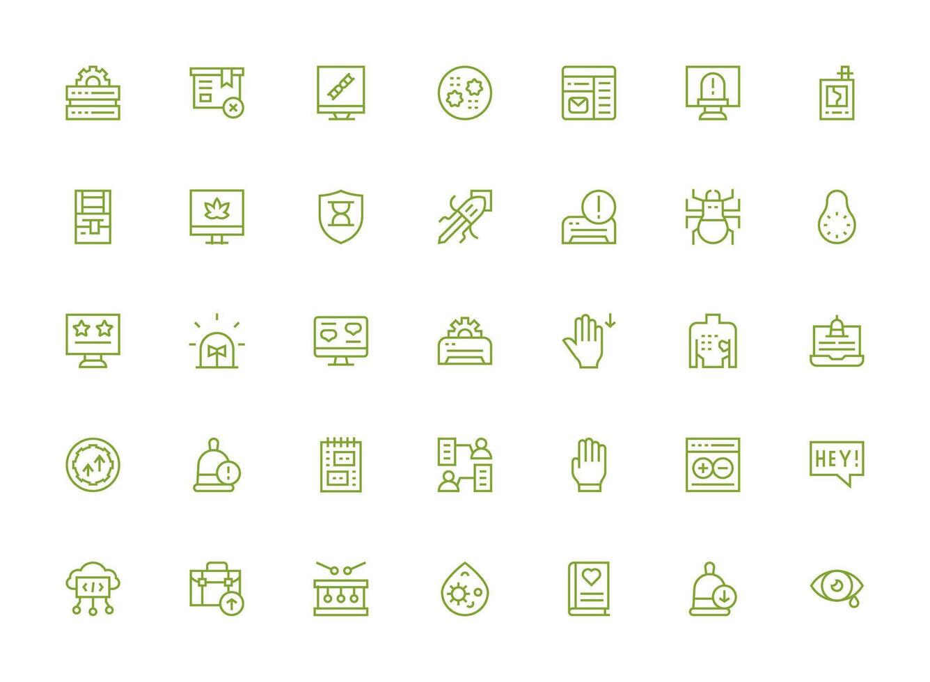 35 Regular Clean Line Icons for Software Graphics Compact Icon Set vector