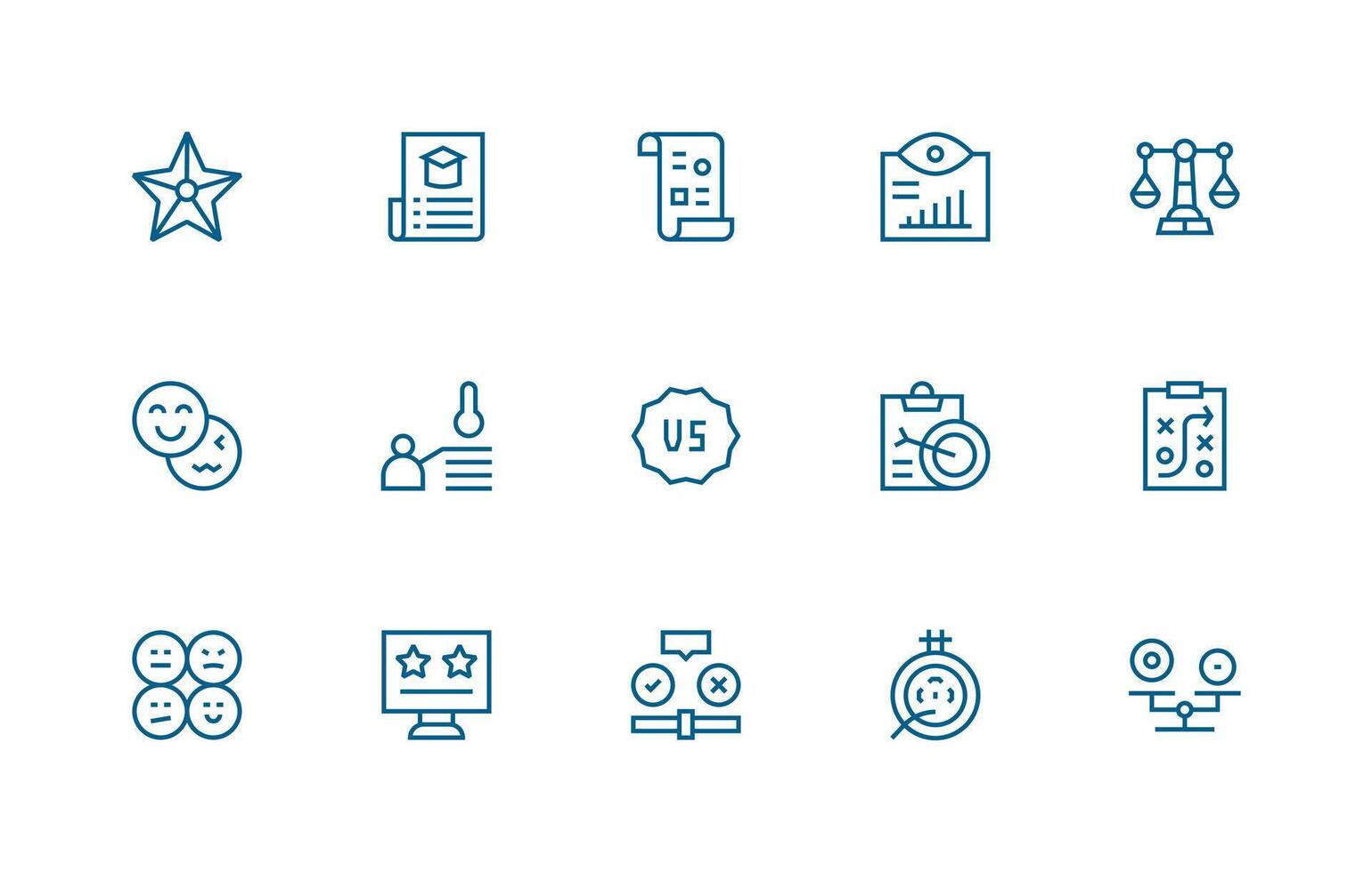 15 Regular Line Designs for Evaluation Icons Scalable Icons for Cross-Platform Interfaces vector