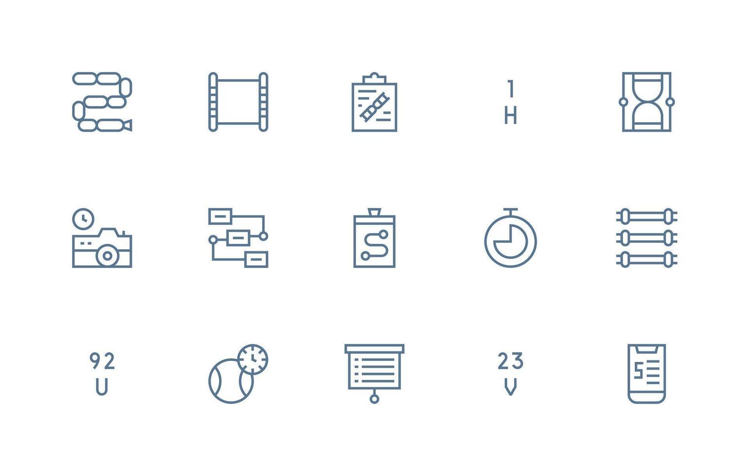 15 Regular Line Vectors for Sequence Theme Neat Icon Set