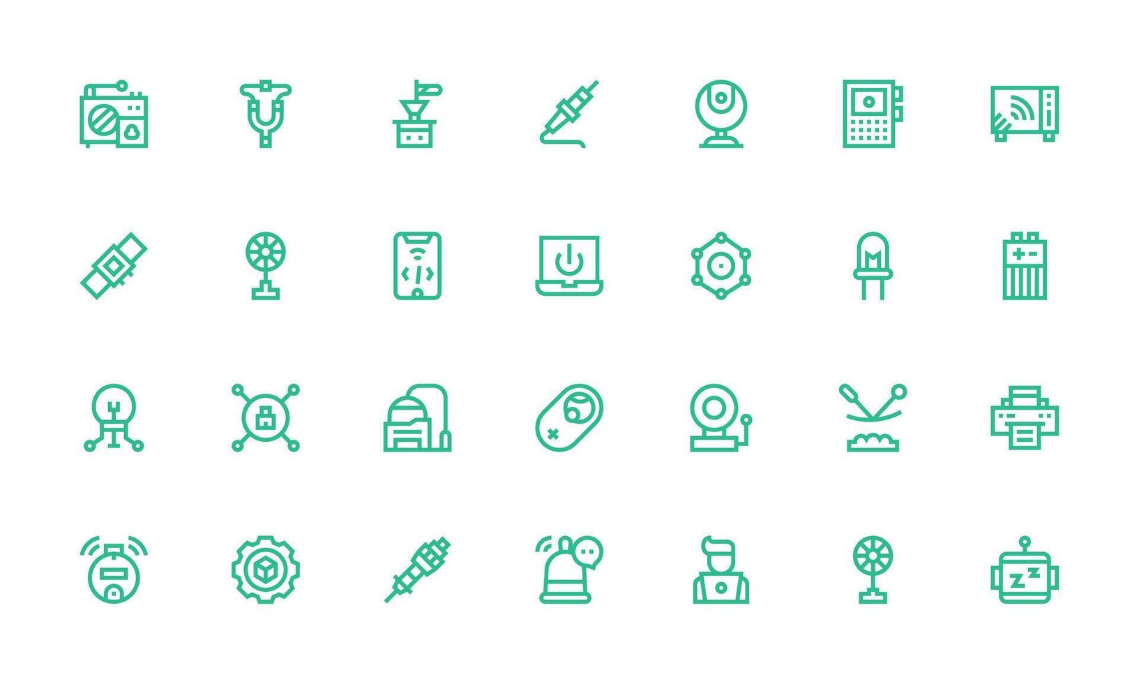 28 Bold Line Designs for Device Icons Sharp Icons for Presentations vector
