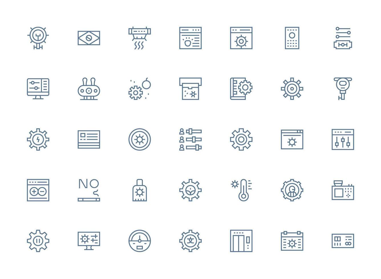 Regular Clean Line Icons from Control Panel Set with 35 Vectors Scalable Icon Pack