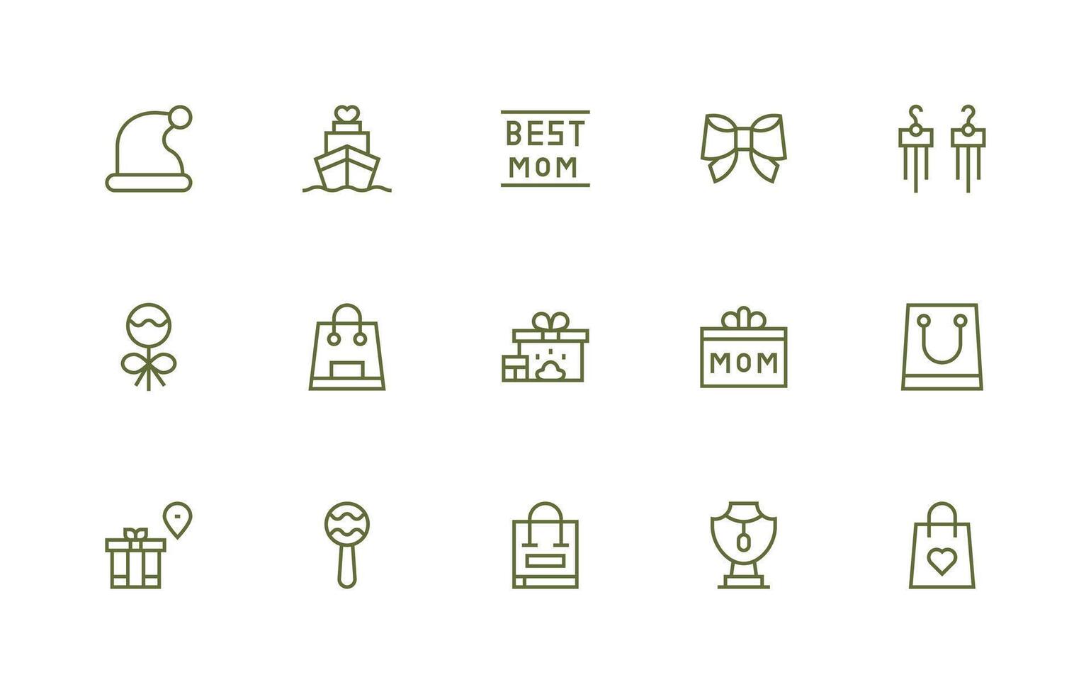 15 Regular Line Icons for Present Graphics Optimized Icon Pack for Digital Products vector