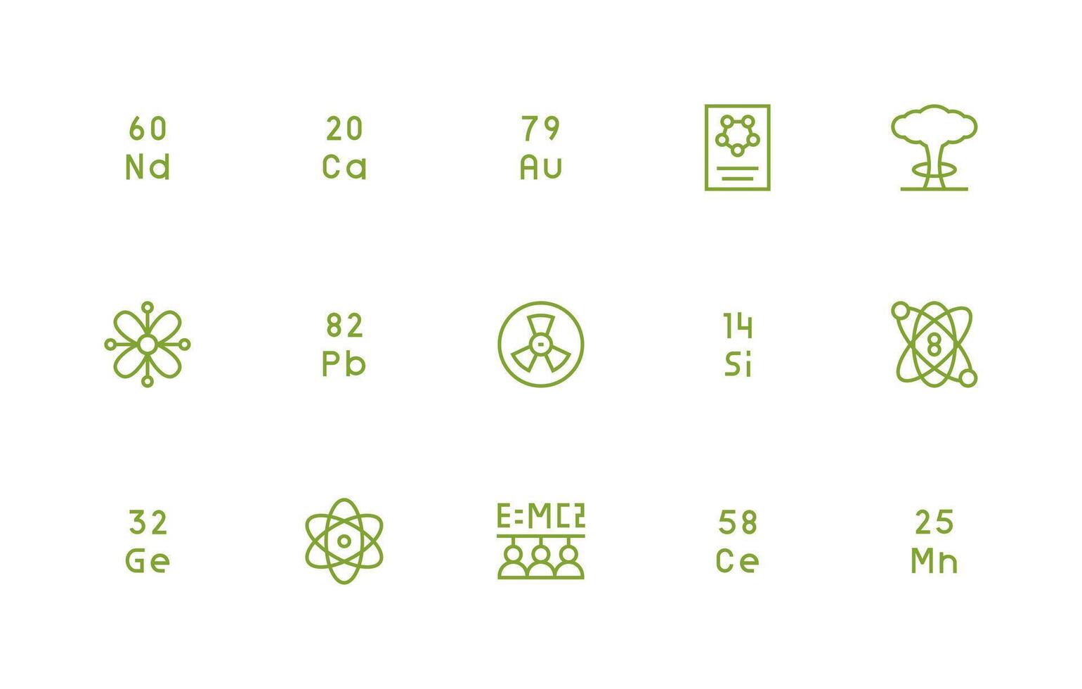 Atomic Set with 15 Regular Line Icons Multi-Purpose Icon Set vector