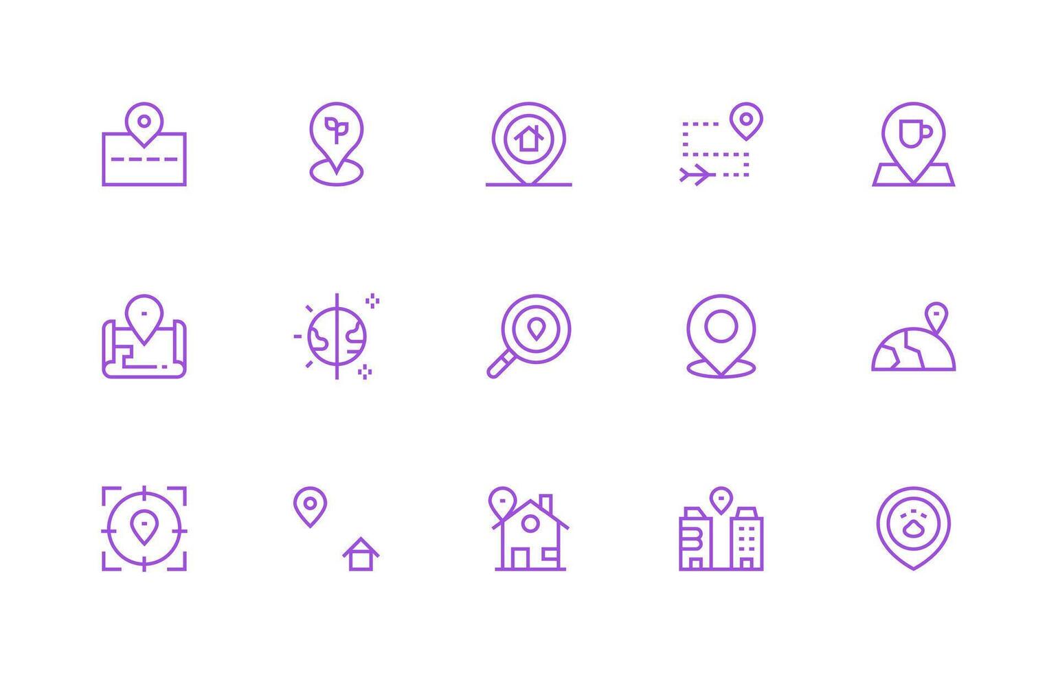 Regular Line Icons from Pinpoint Location Set with 15 Vectors Digital Product Icons for Fast Delivery