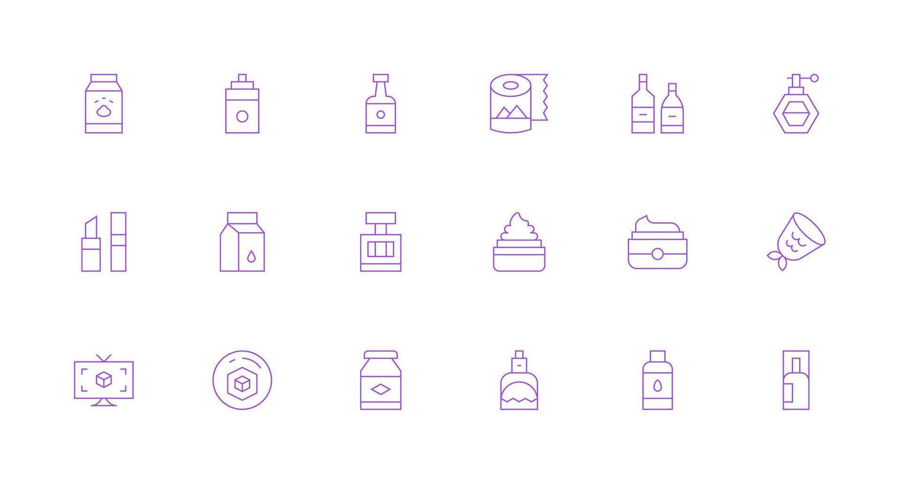 18 Minimal Line Style Icons from Product Design Collection Web Icon Collection vector