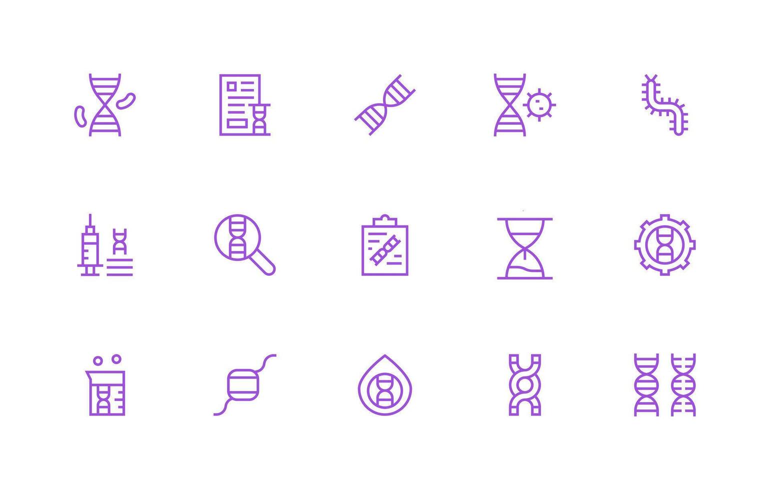 15 Regular Line Style Icons from Genetic Collection Interface Icon Collection for Daily Projects vector
