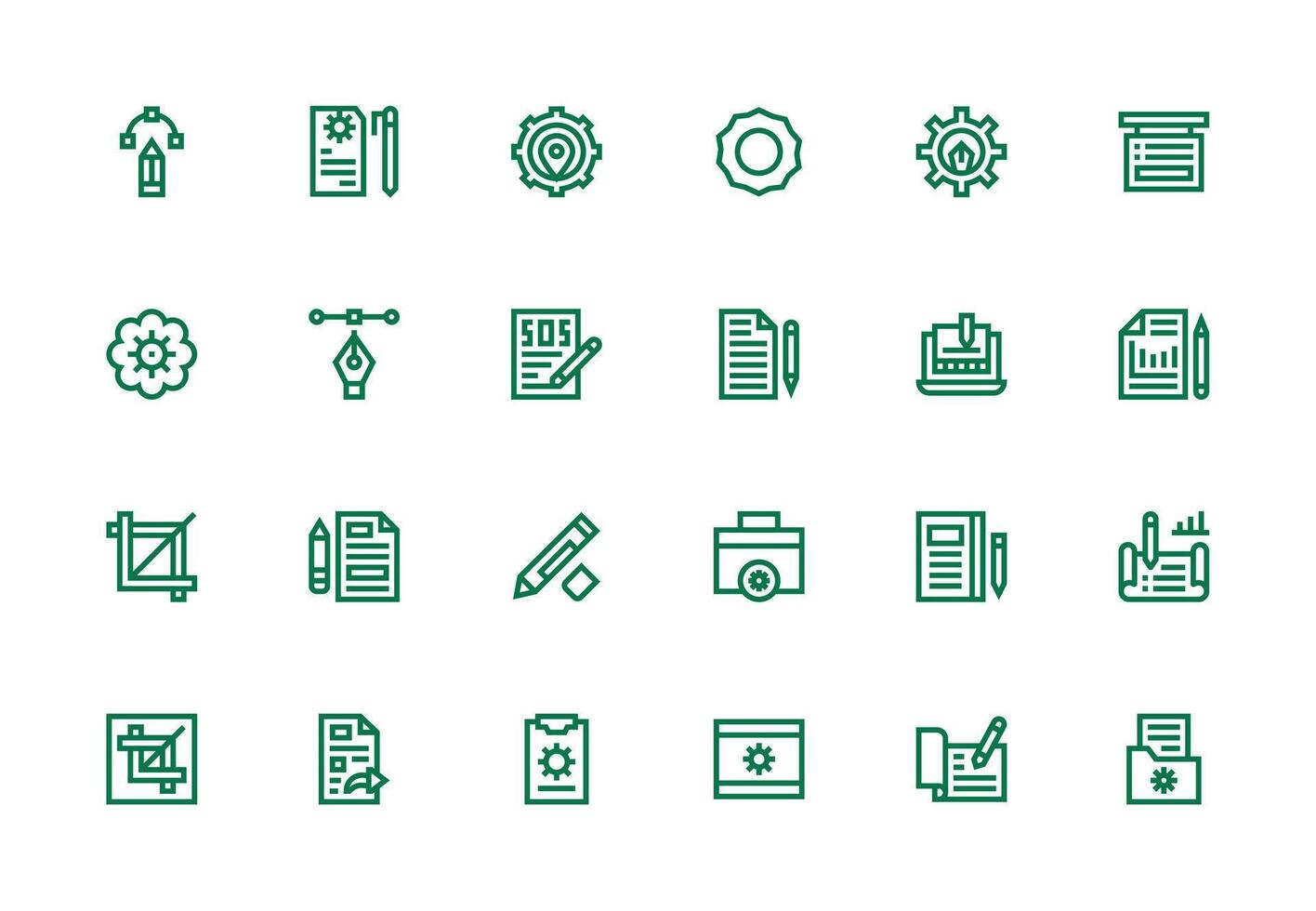 24 Modify Icons in Thick Line Line Aesthetic UI and UX Focused Icon Collection vector