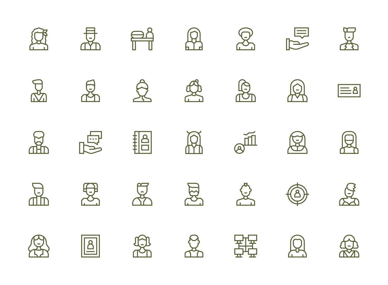 Regular Clean Line Icons from Client Set with 35 Vectors Web Icon Collection