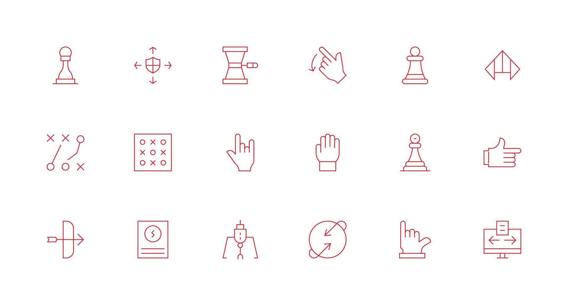 18 Icons for Move in Minimal Line Format Complete Icon Set for Mobile Apps vector