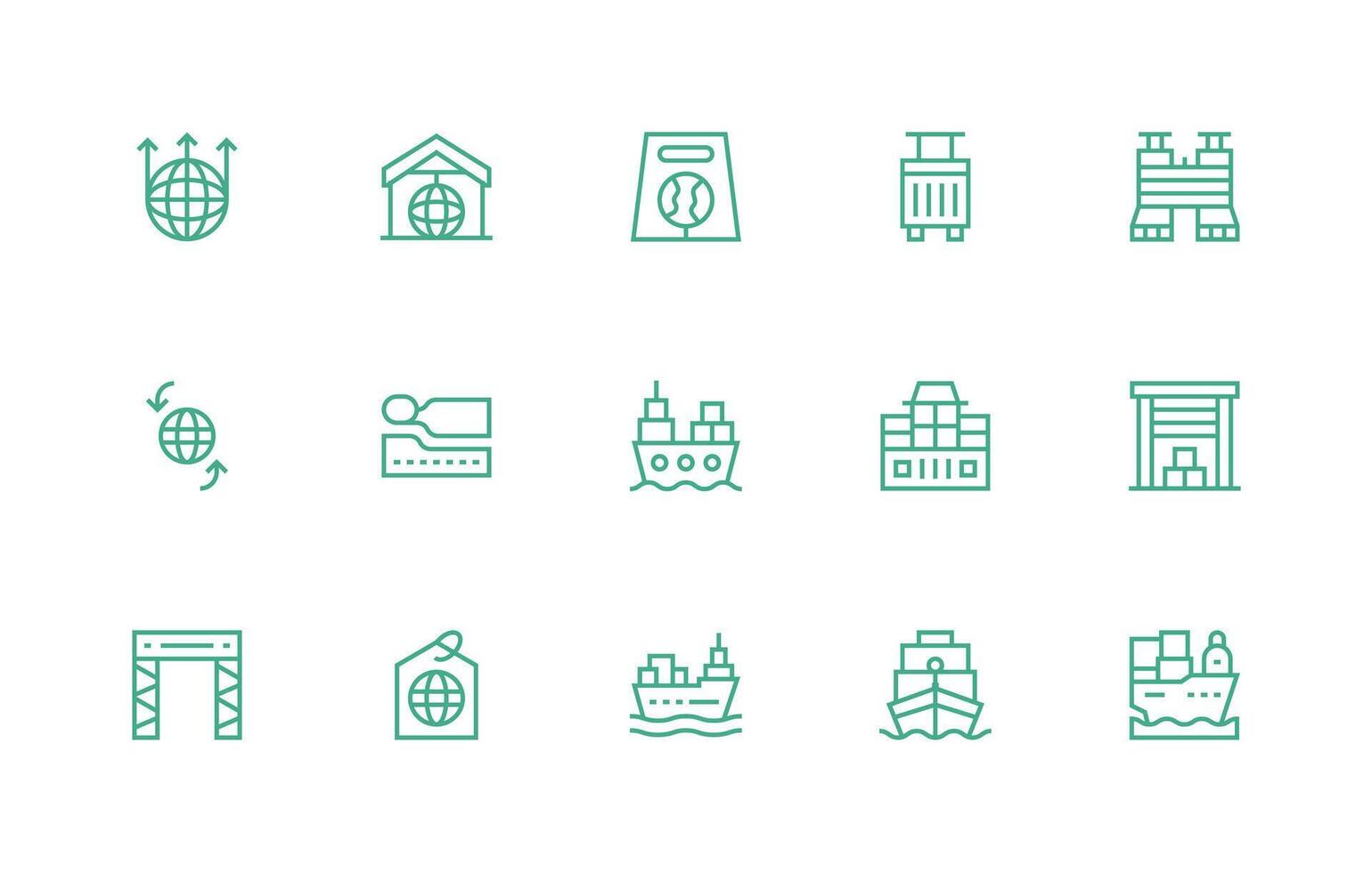 15 Icons for Import in Regular Line Format Outline Icon Pack vector