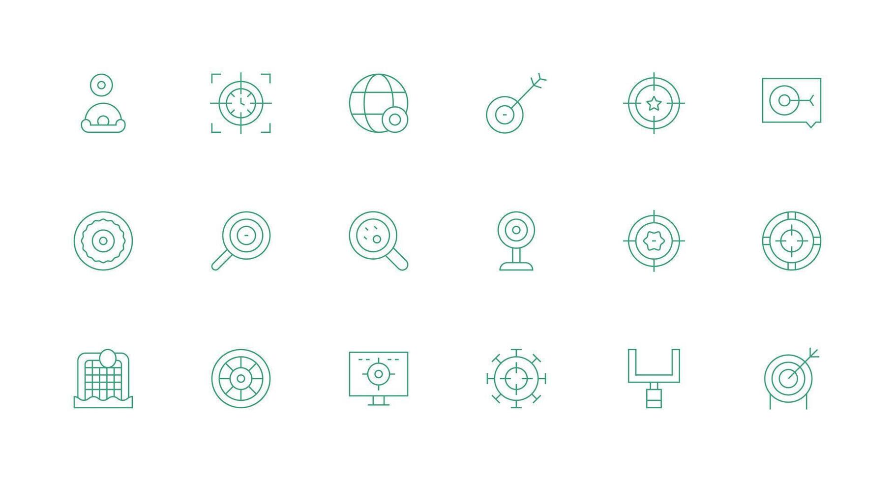 Minimal Line Icons from Objective Set with 18 Vectors Clean Icon Pack