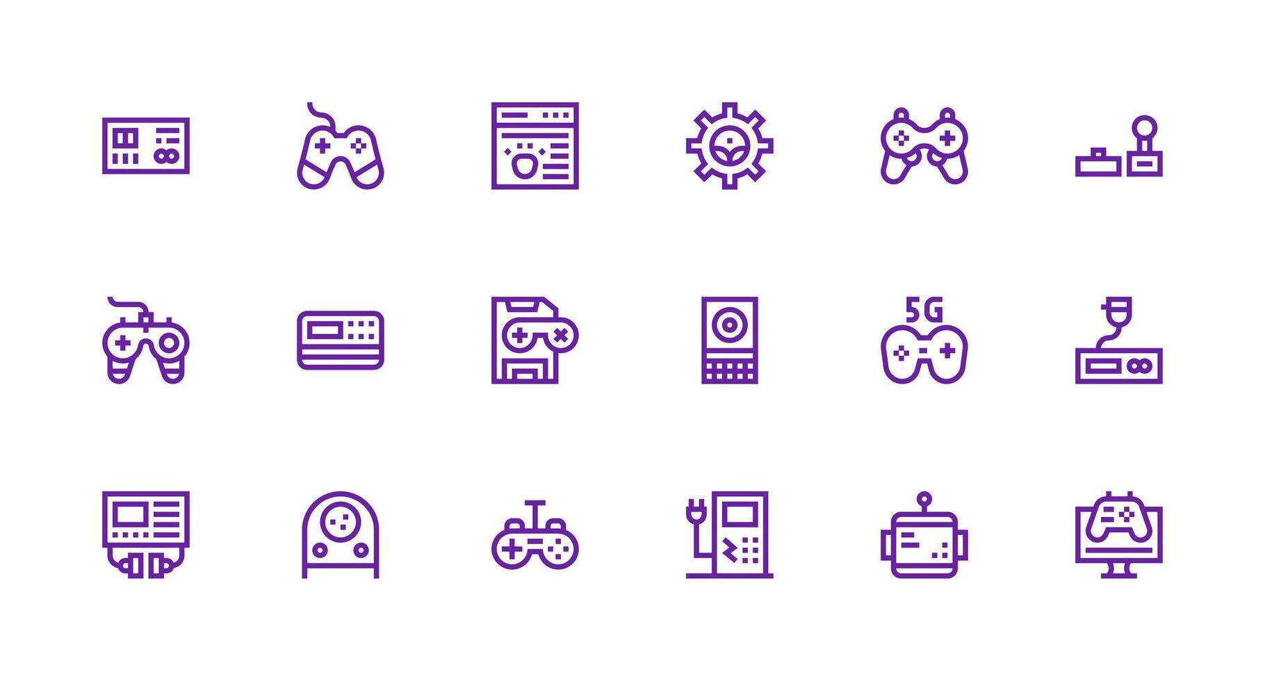 Console Icon Collection with 18 Strong Stroke Line Designs Icons Built for Visual Consistency Pack vector