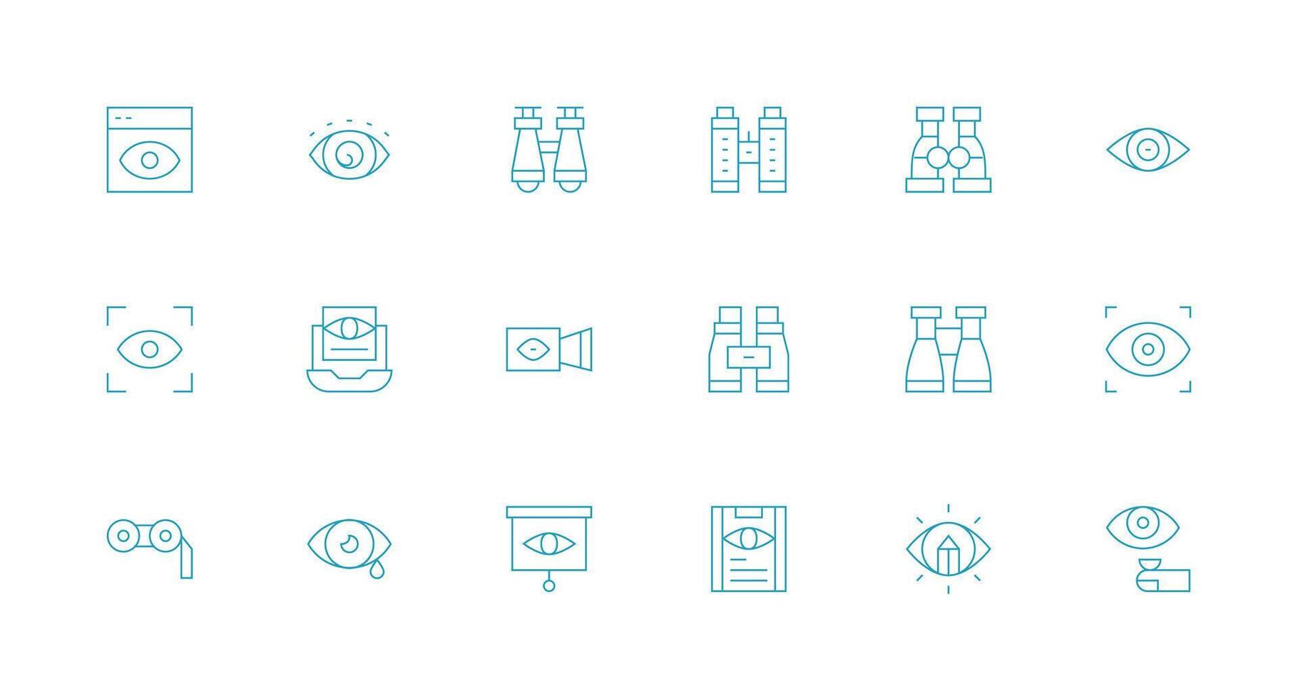 mínimo línea íconos desde observar conjunto con 18 vectores profesional icono conjunto