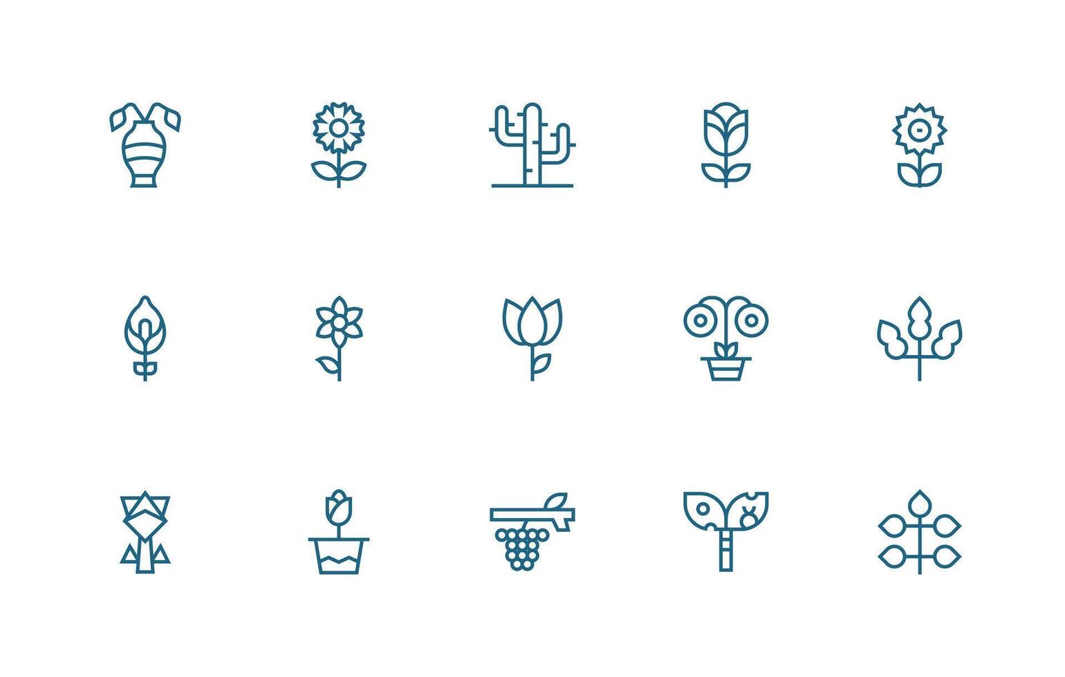 15 Stem Icons in Regular Line Aesthetic Neatly Designed Icons for Web Platforms vector