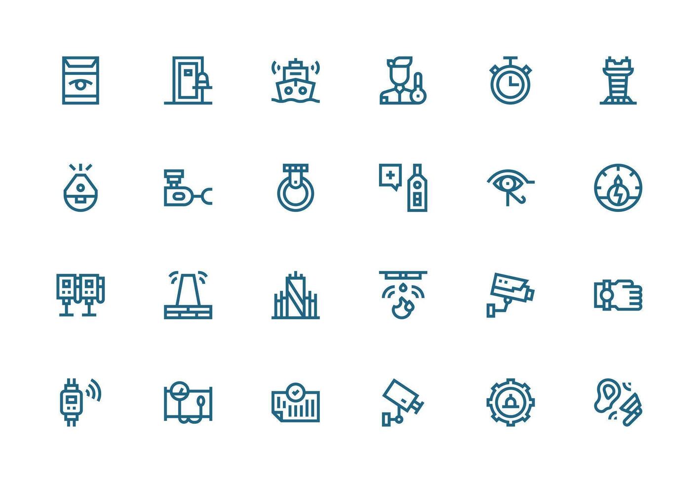 supervisión icono conjunto con 24 grueso línea línea gráficos ui icono conjunto vector