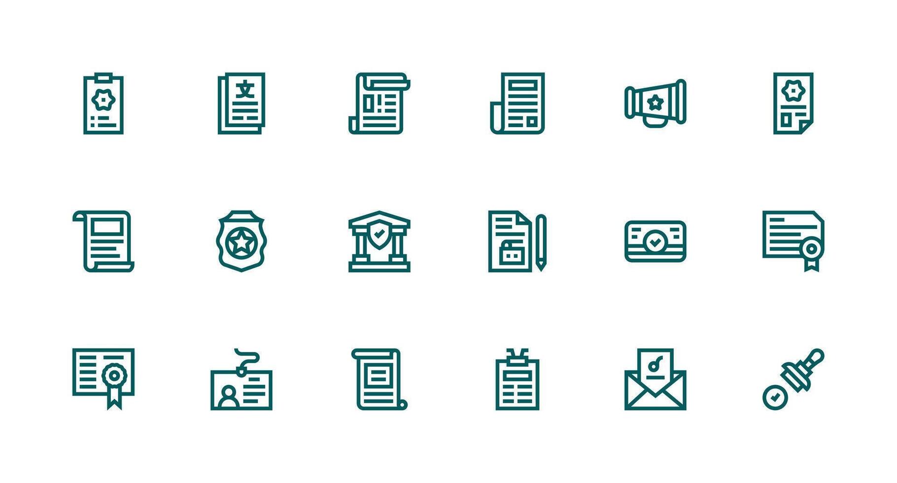 Official Icon Set with 18 Strong Stroke Line Graphics Style Icon Set vector