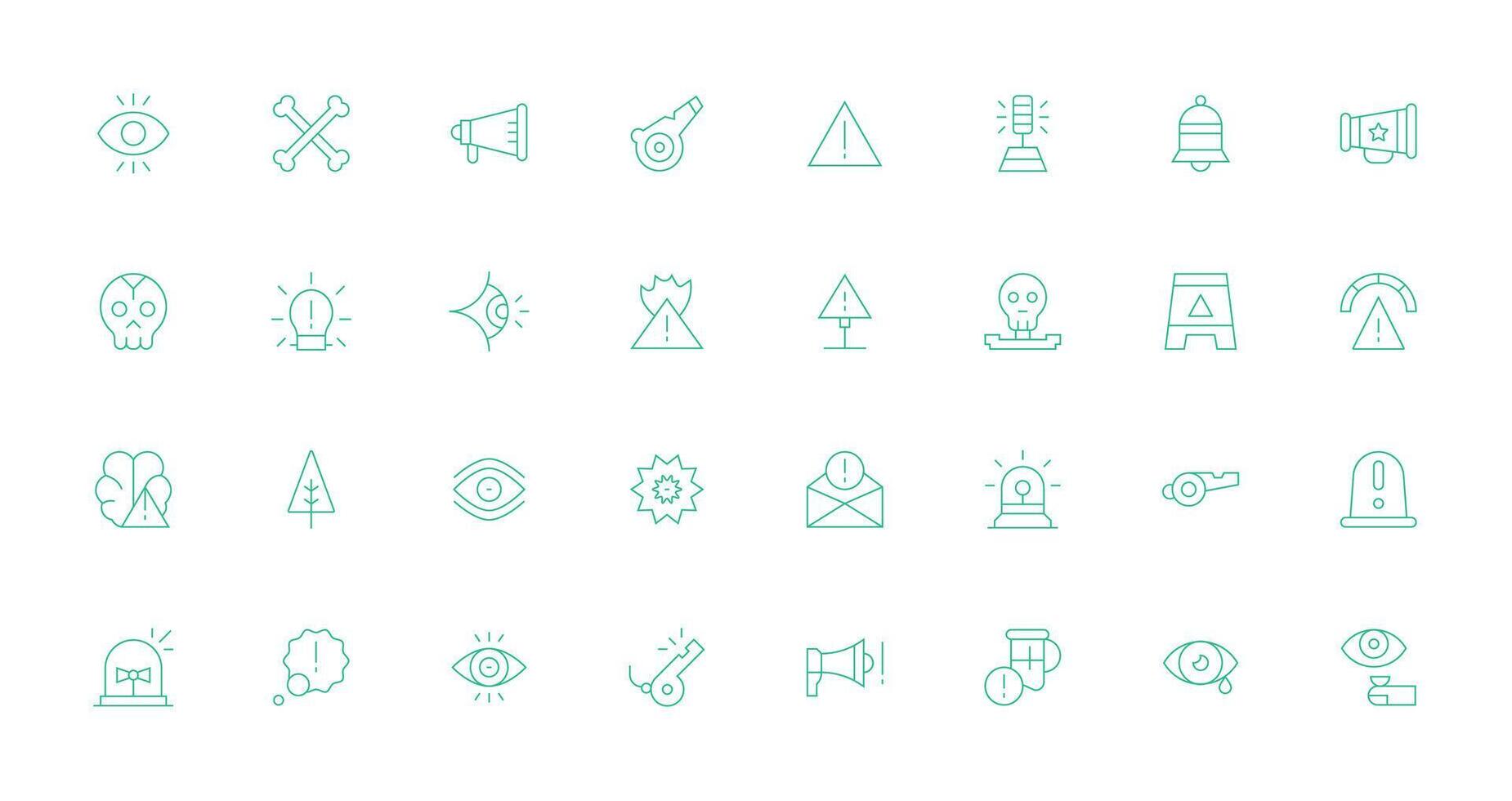 32 Icons for Attention in Thin Line Format Lightweight Icon Series for Fast Prototypes vector