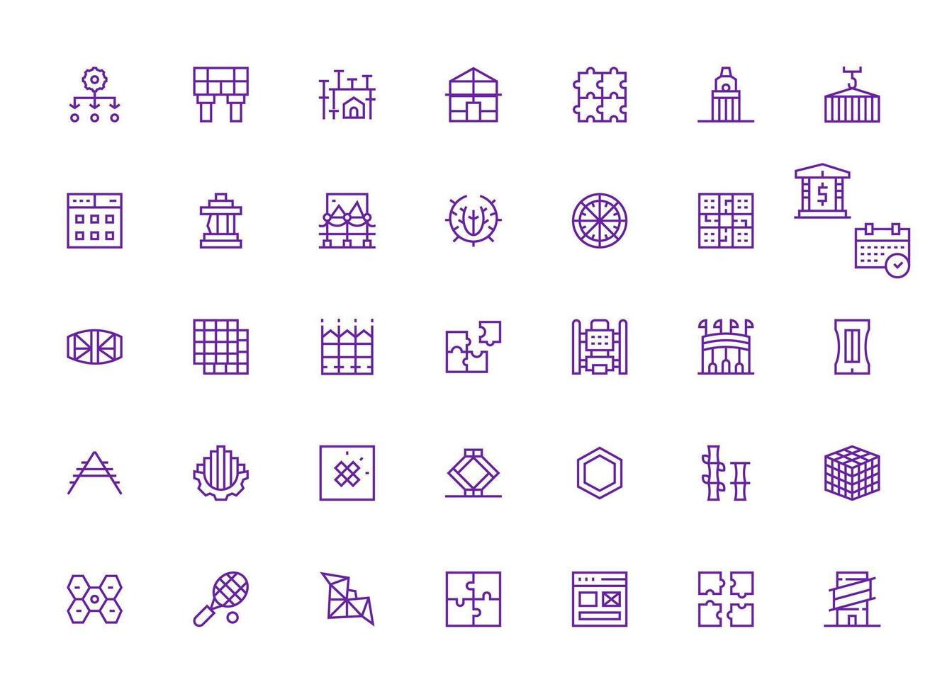 Framework Design Icons featuring 35 in Regular Clean Line Style Icon Set for Apps vector