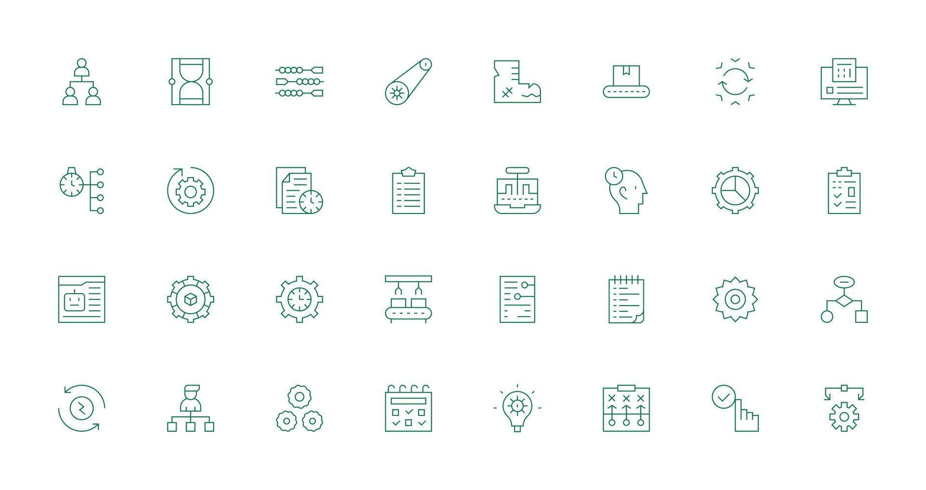Workflow Set with 32 Thin Line Icons Multi-Purpose Icon Set vector