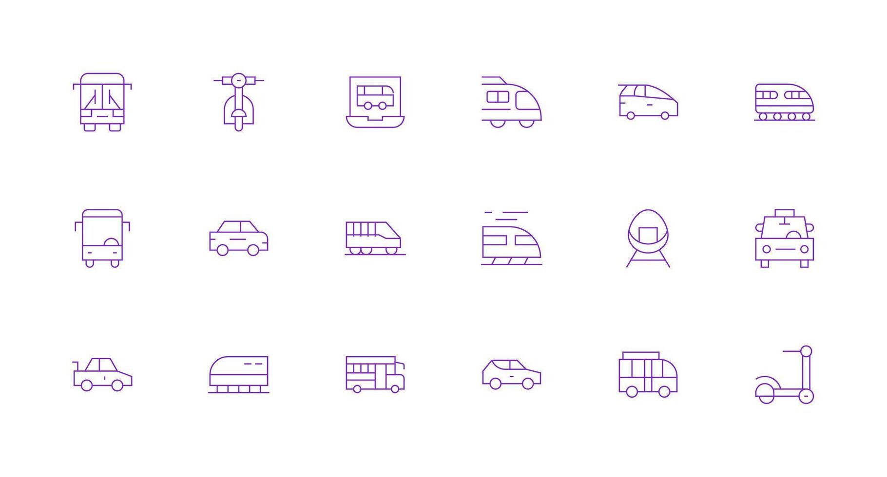 Minimal Line Style Commute Icons with 18 Vectors Clean Icon Set Icon Pack for UI Projects