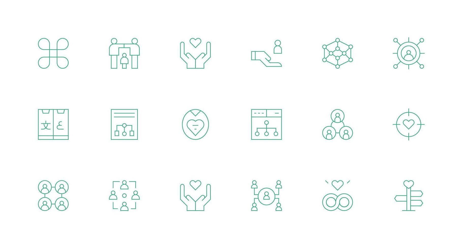 relación conjunto con 18 mínimo línea íconos icono conjunto para aplicaciones vector