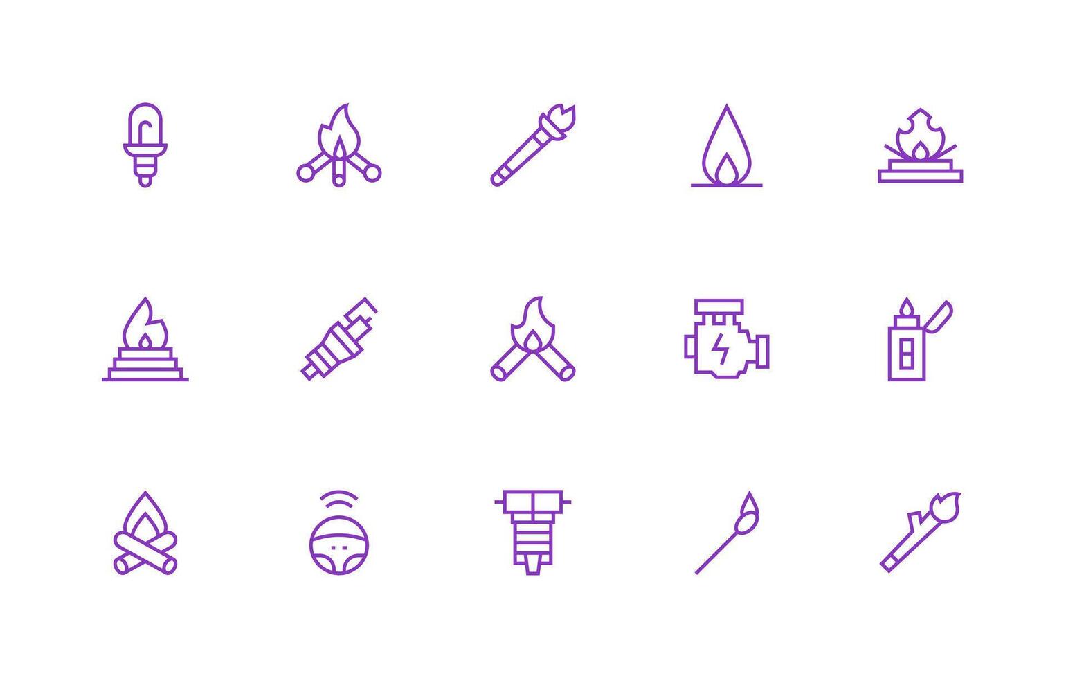 15 Icons for Ignition in Regular Line Format Pixel Perfect Icons for Modern Apps vector