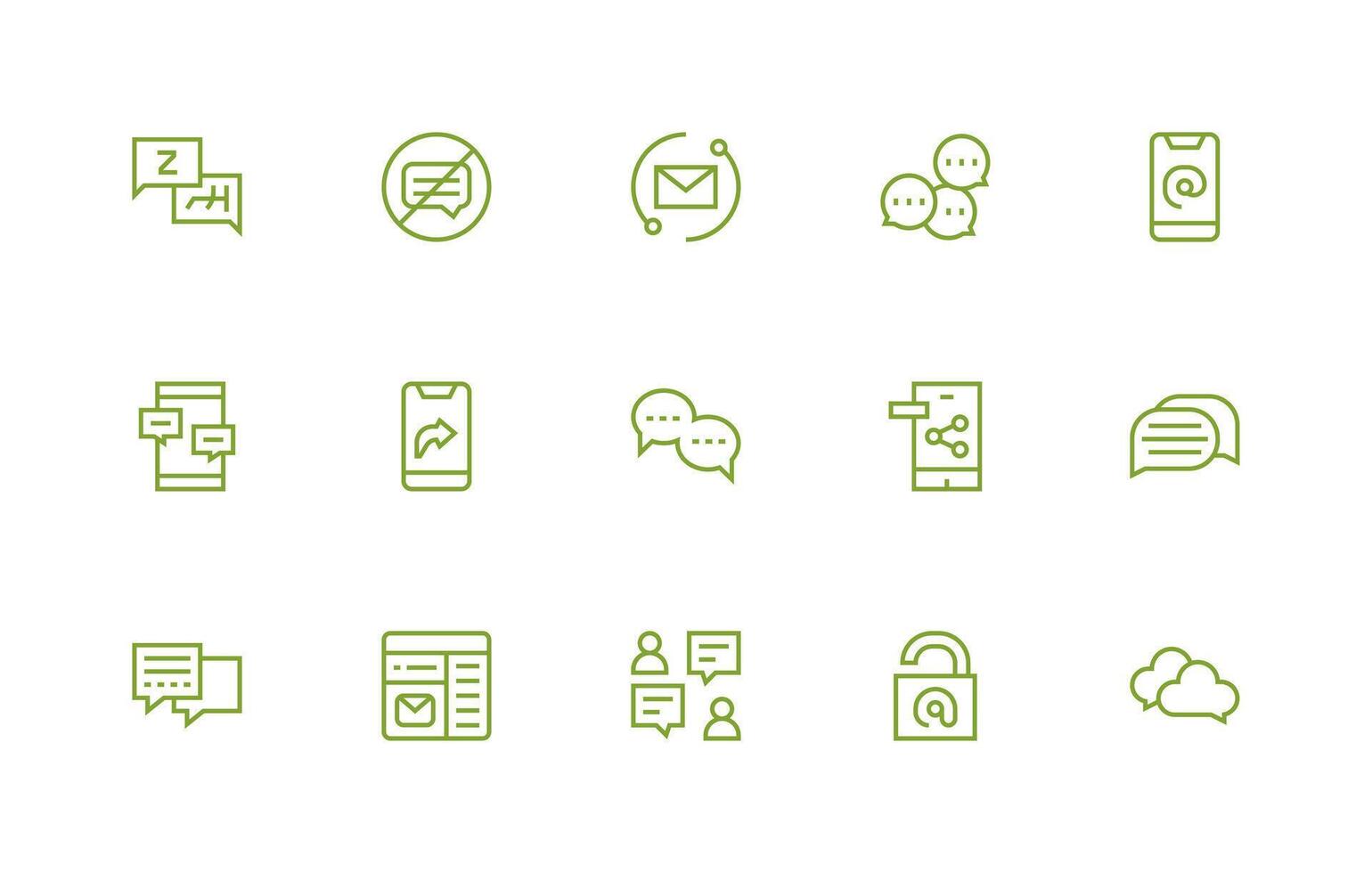 15 Regular Line Designs for Messaging Icons Digital Product Icons for Fast Delivery vector