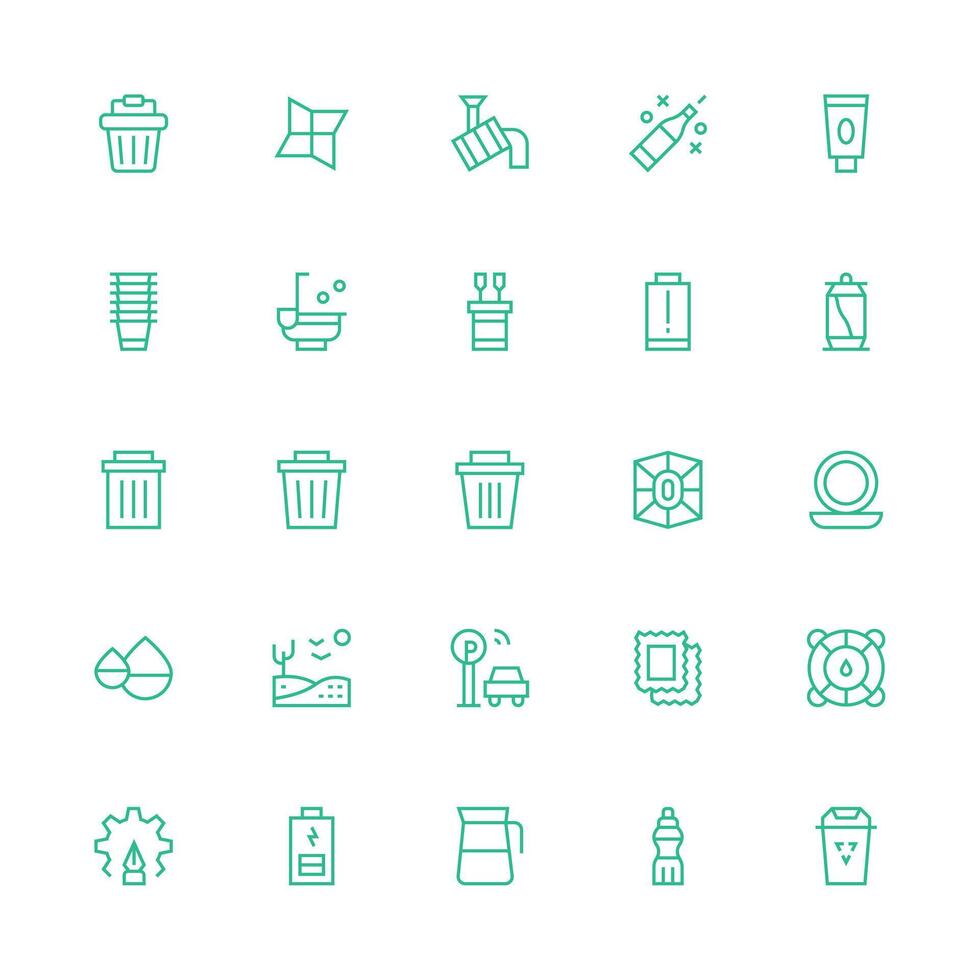 Empty featuring 25 Icons in Medium Stroke Outline Design Basic Icon Series vector