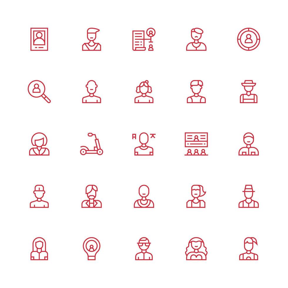 Individual Icon Set with 25 Medium Stroke Outline Graphics Neatly Designed Icons for Web Platforms vector