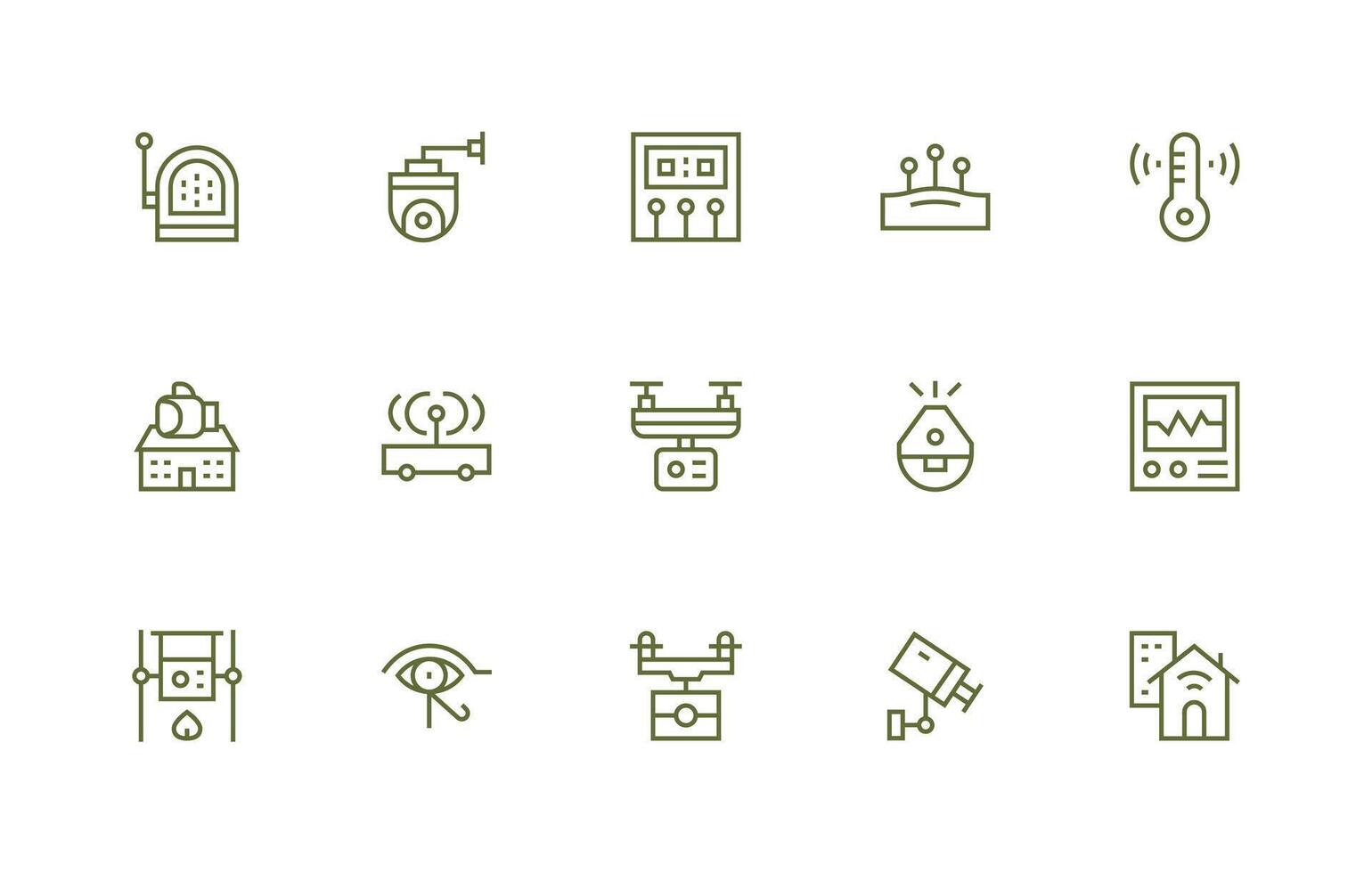 15 Icons for Monitoring System in Regular Line Format Outline Icon Pack vector