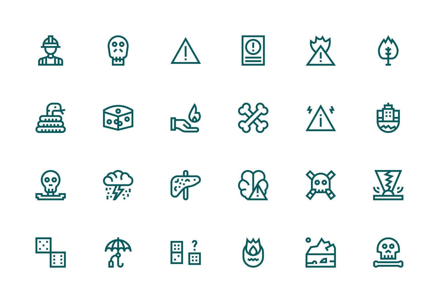 Thick Line Line Style Risk Icons with 24 Vectors UI and UX Focused Icon Collection