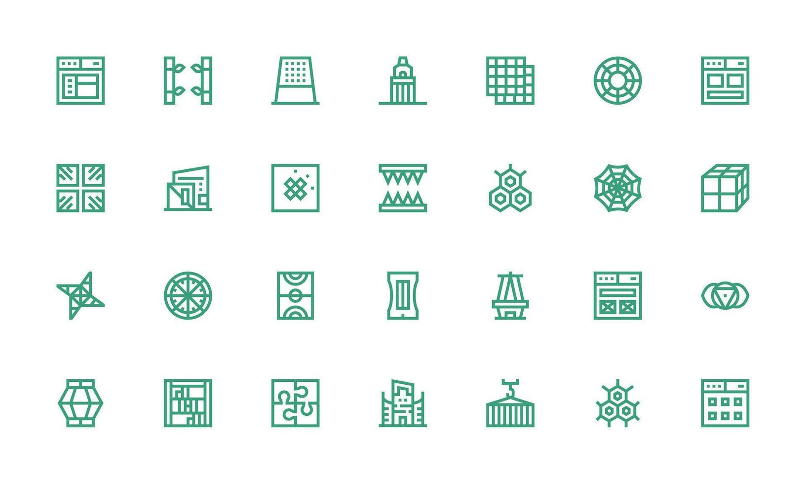 28 Bold Line Vectors for Framework Theme Scalable Icons for Cross-Platform Interfaces