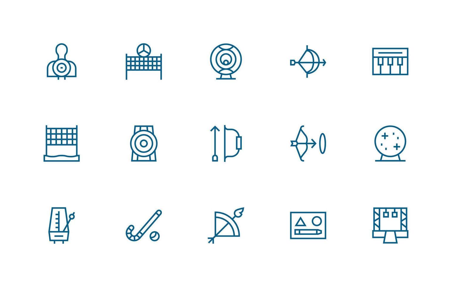 Regular Line Style Practice Icons with 15 Vectors Icon Set for Web