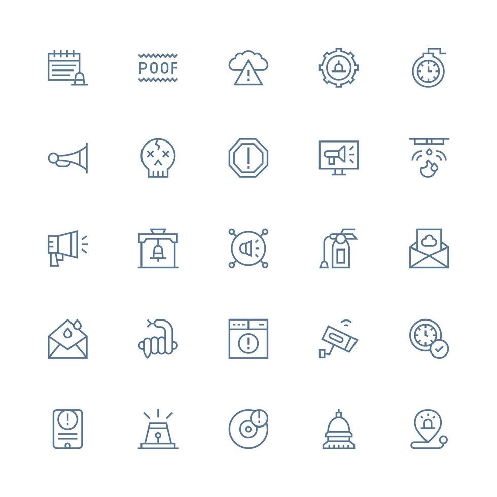 25 Medium Stroke Outline Vectors for Alert Theme UI and UX Focused Icon Collection