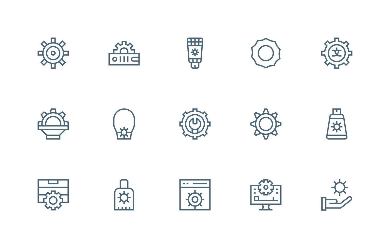 15 regular línea íconos para personalizar gráficos de múltiples fines icono conjunto vector