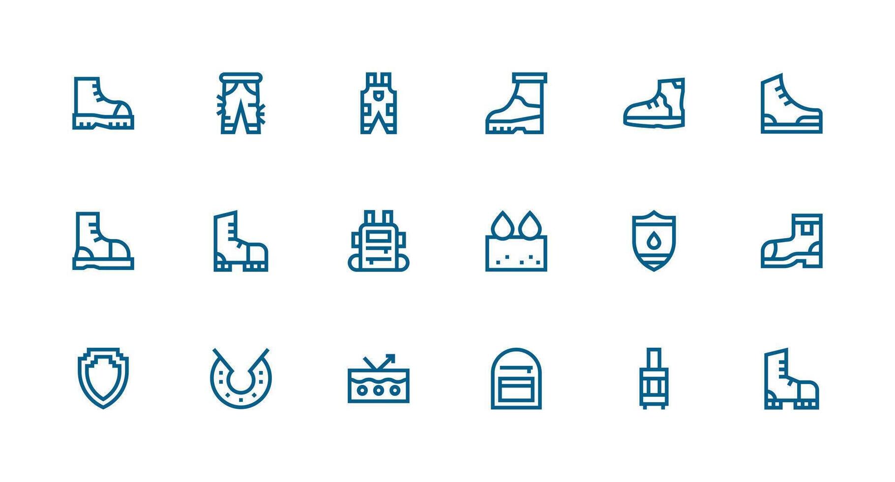 Durable Icon Set with 18 Strong Stroke Line Graphics Professional Icon Pack for Development Work vector