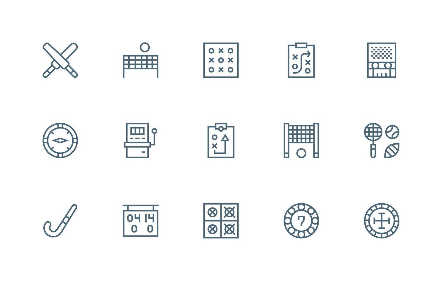 Lose Design Icons featuring 15 in Regular Line Style Design Icon Pack vector