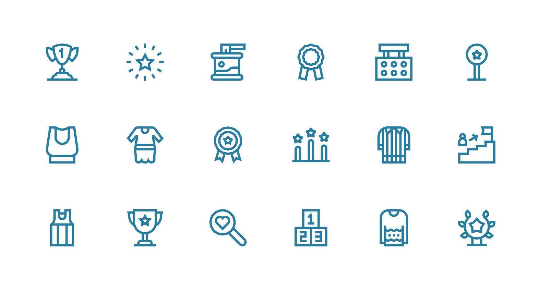 18 Icons for Top in Strong Stroke Line Format Organized Glyph Icons for Fast Design vector