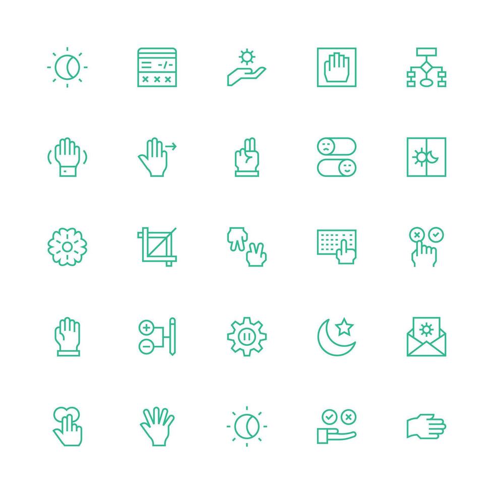 Option Set with 25 Medium Stroke Outline Icons Icon Pack for UI vector