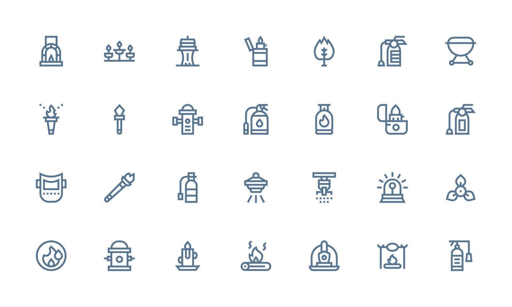 28 Bold Line Icons for Fire Graphics Flexible Icon System for Web Interfaces vector
