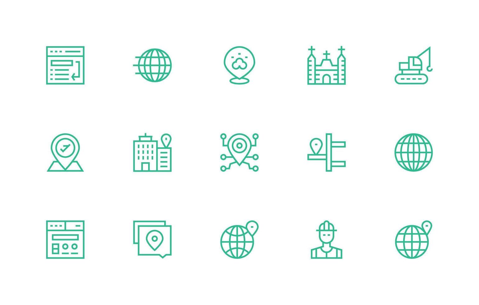 Site including 15 Regular Line Illustrations Core Icon Collection for Daily Tasks vector