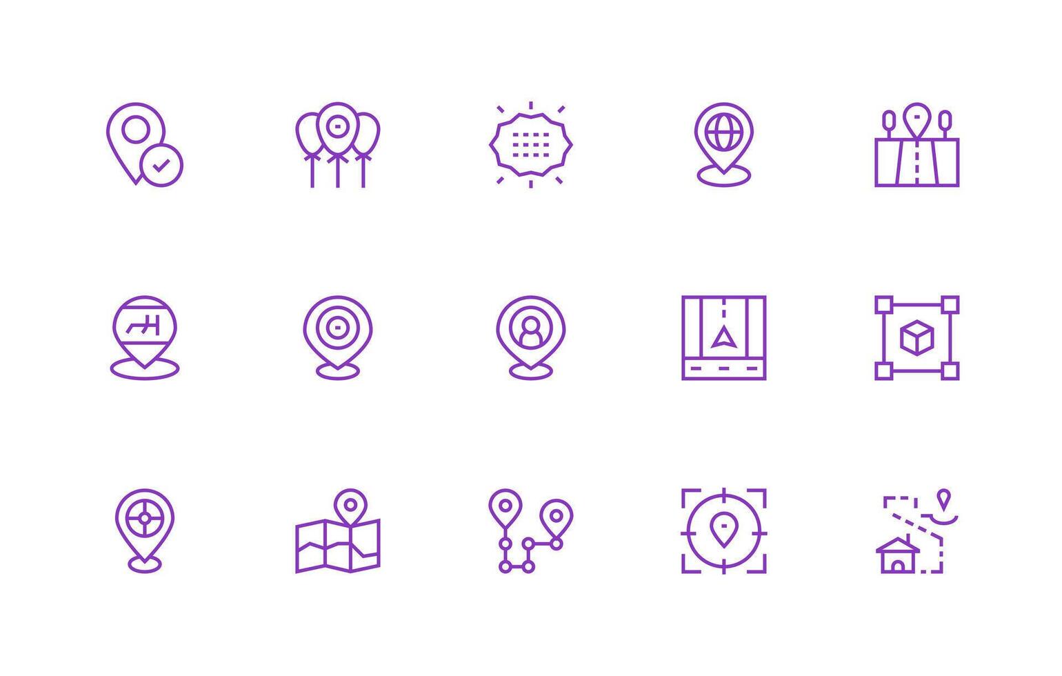 Coordinates Design Icons featuring 15 in Regular Line Style High-Quality Icon Pack vector