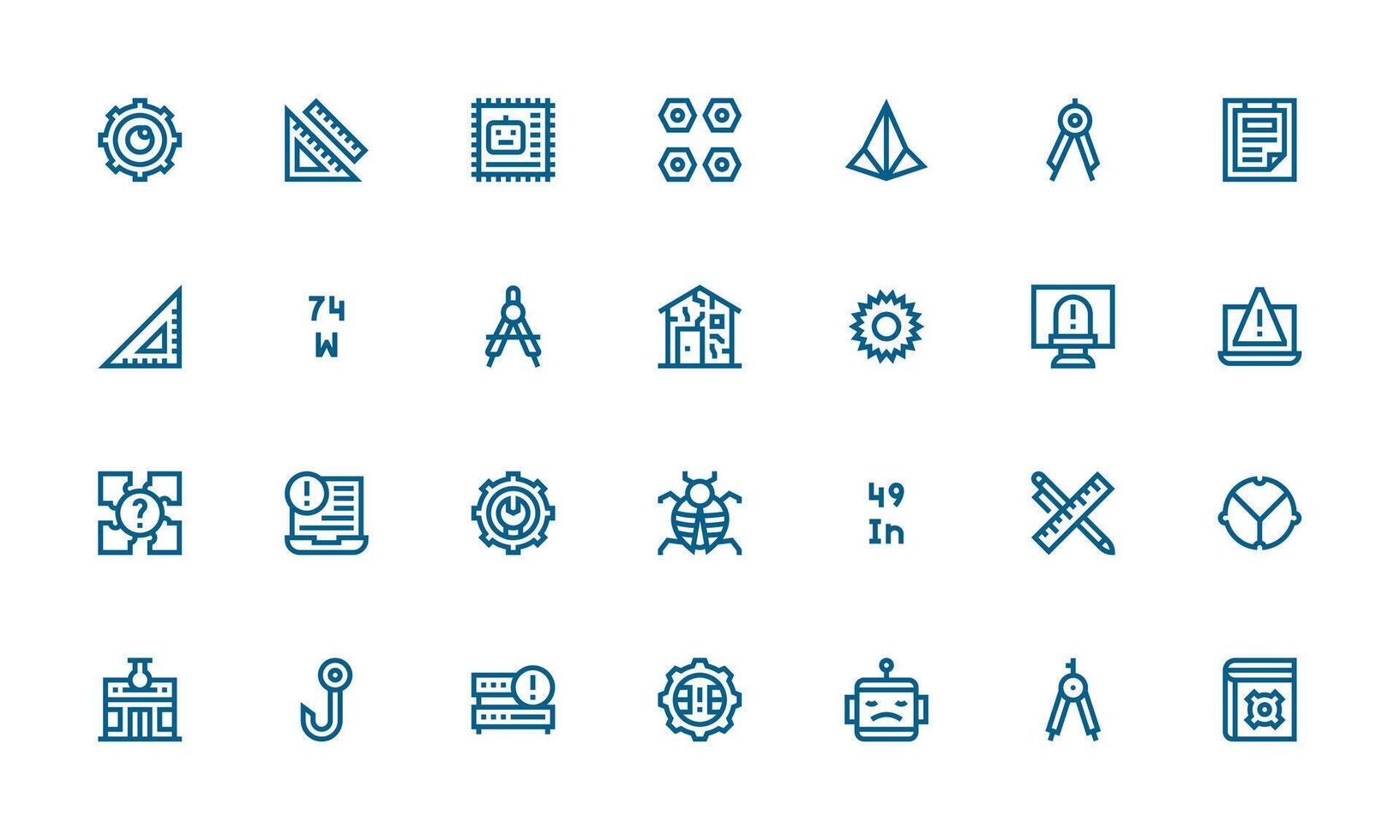 28 Bold Line Style Icons from Technical Collection User Interface Icons for Digital Products vector