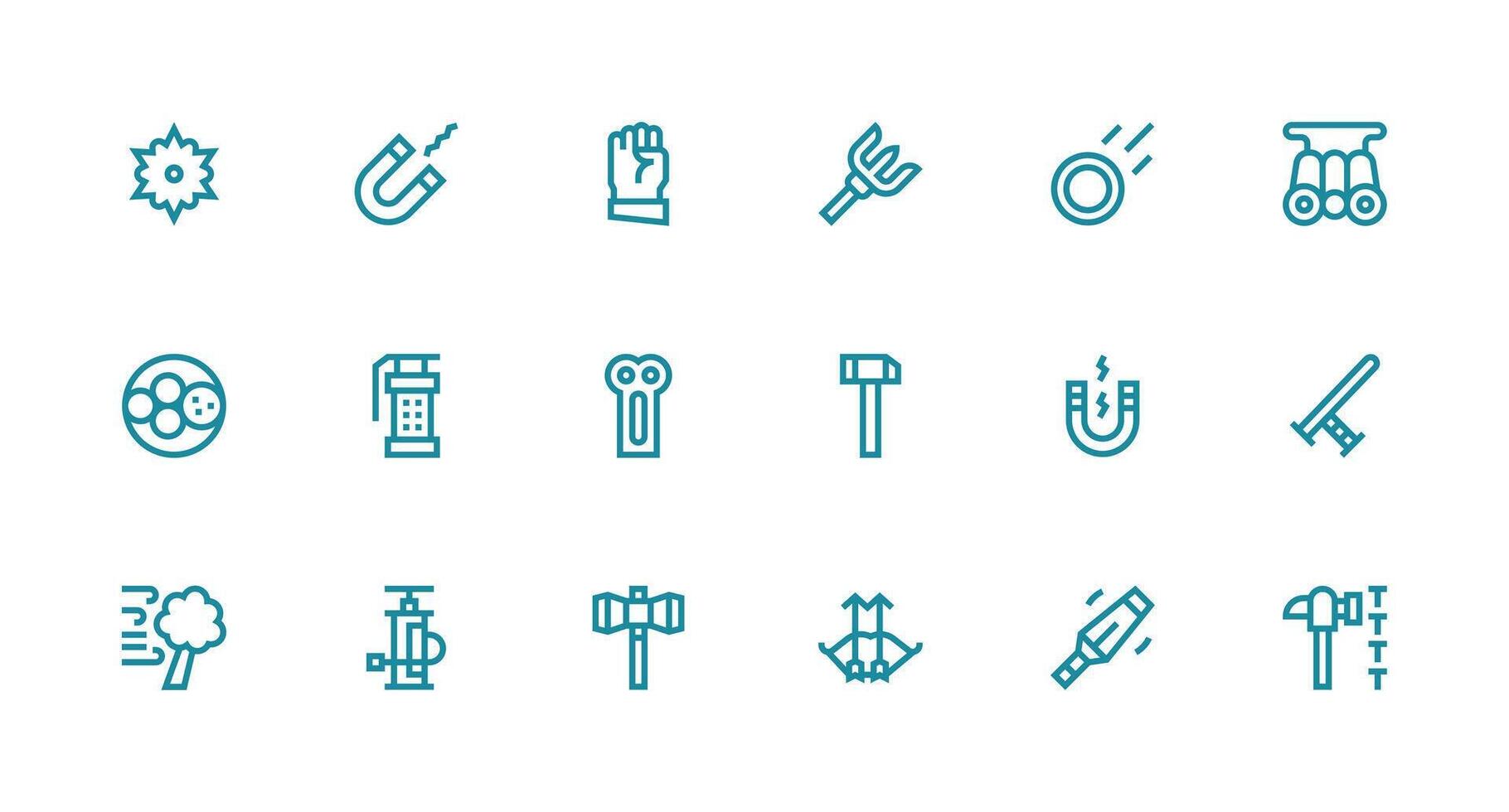 18 Icons for Force in Strong Stroke Line Format Lightweight Icon Series for Fast Prototypes vector