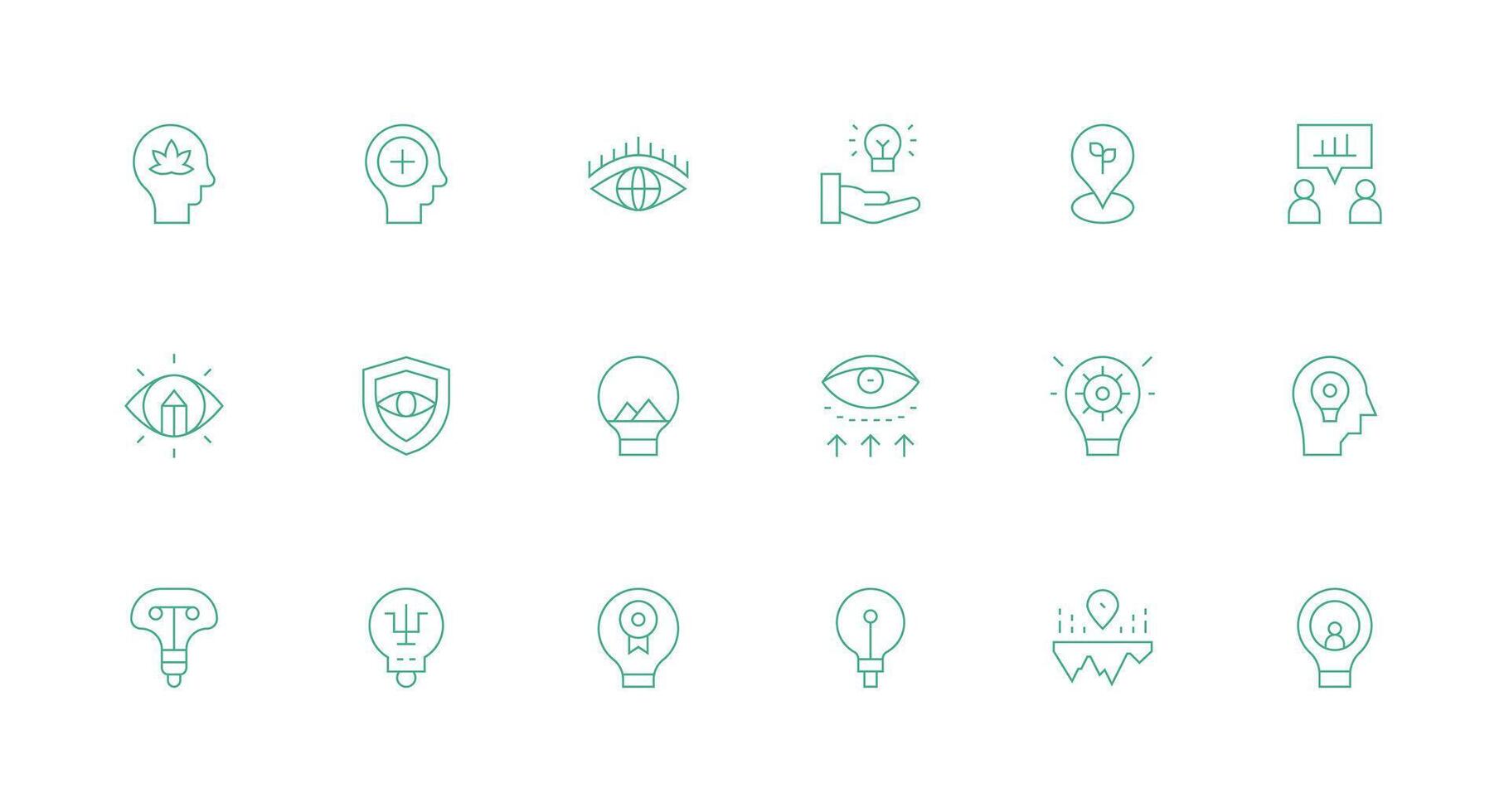 Insight featuring 18 Icons in Minimal Line Design Professional Icon Pack for Development Work vector